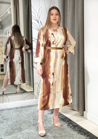 Lietišķa midi kleita, brūna