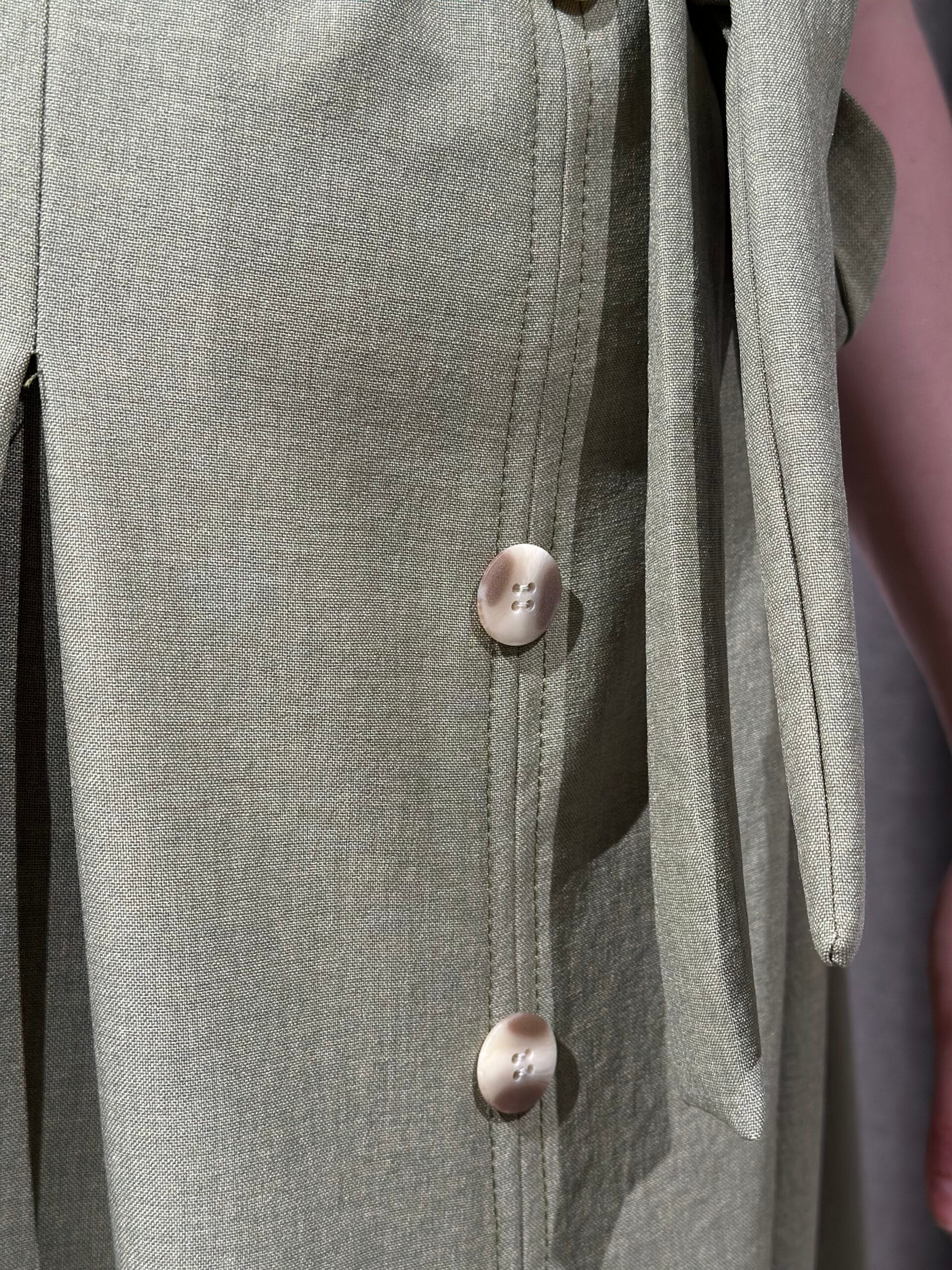 Midi lina kleita, khaki zaļa - Image 3