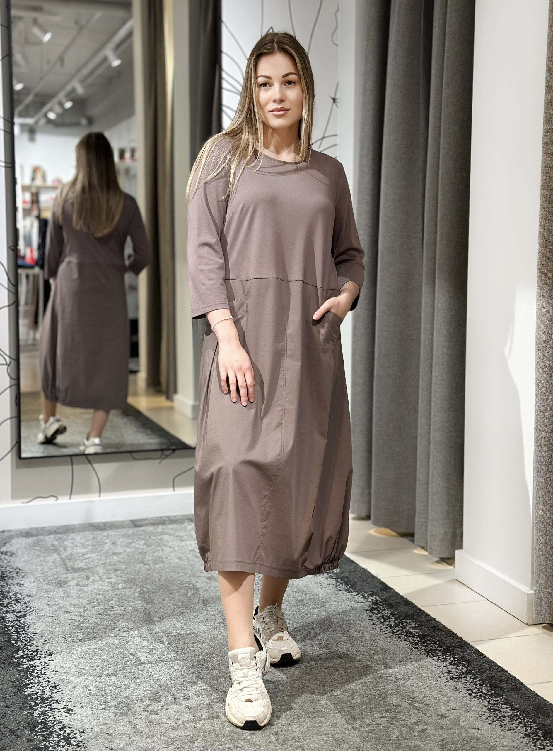 Brīva kleita ar kabatām, violeta