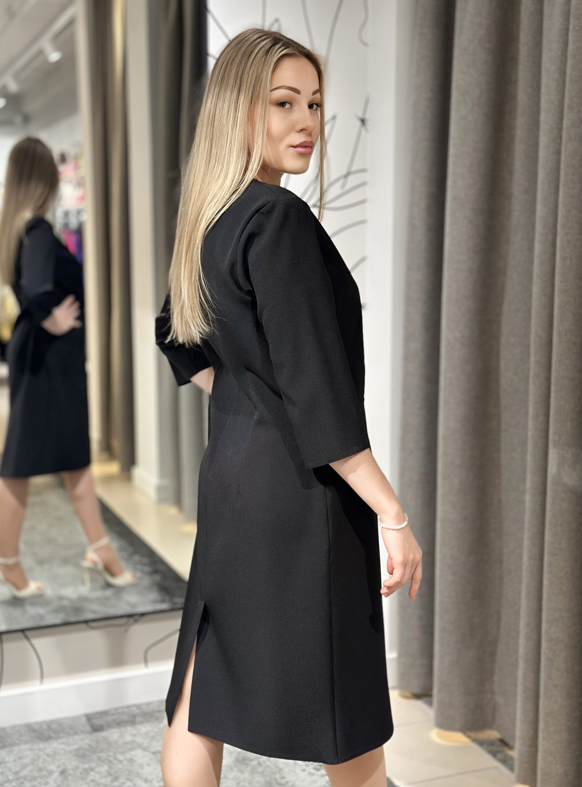 Lietišķa stila kleita, melna - Image 2