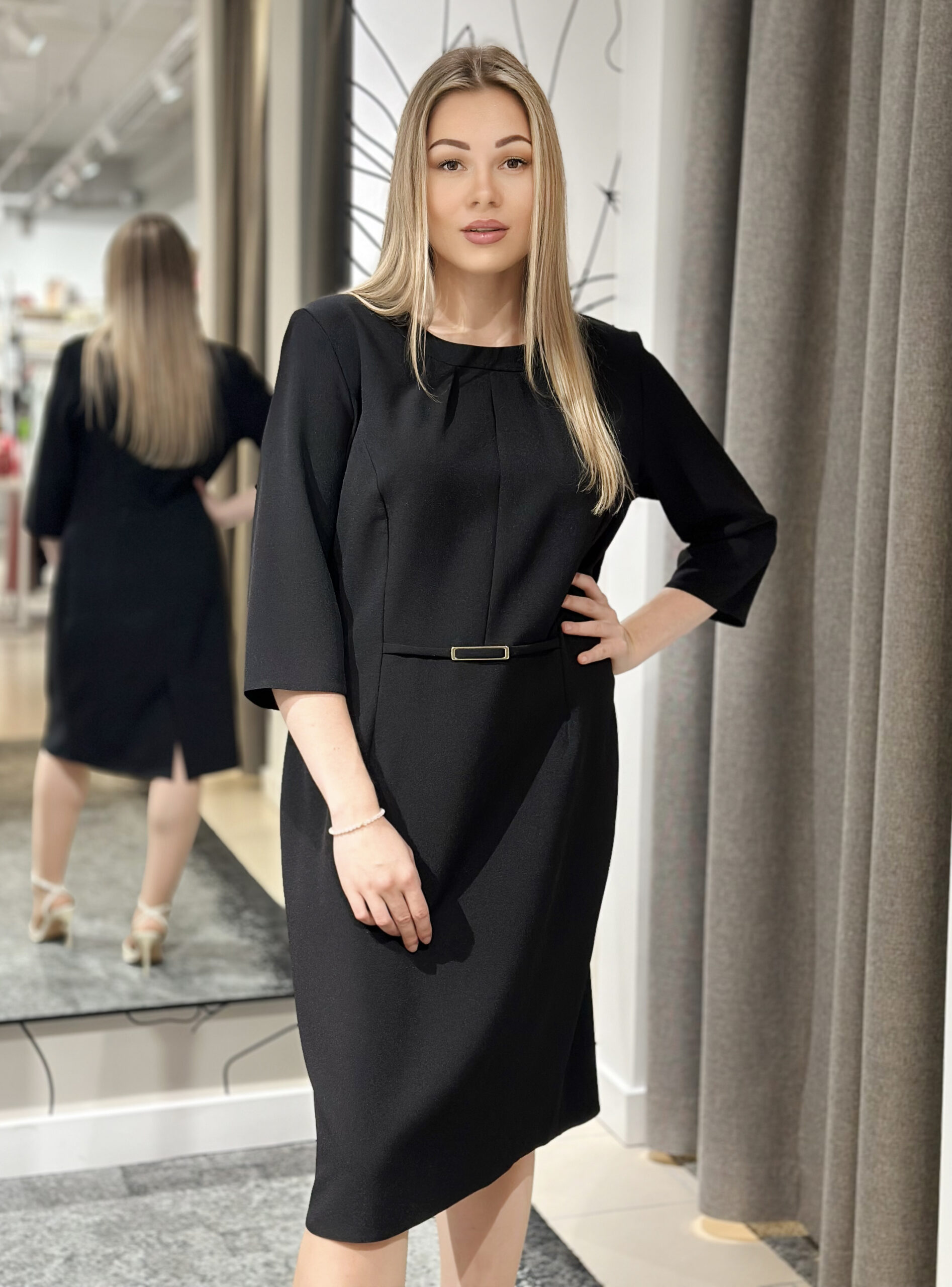 Lietišķa stila kleita, melna