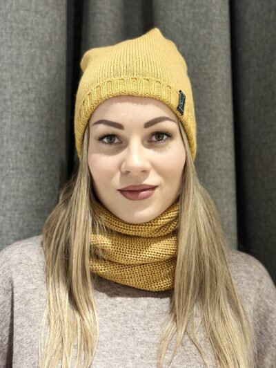 Alpakas vilnas komplekts, sinepju