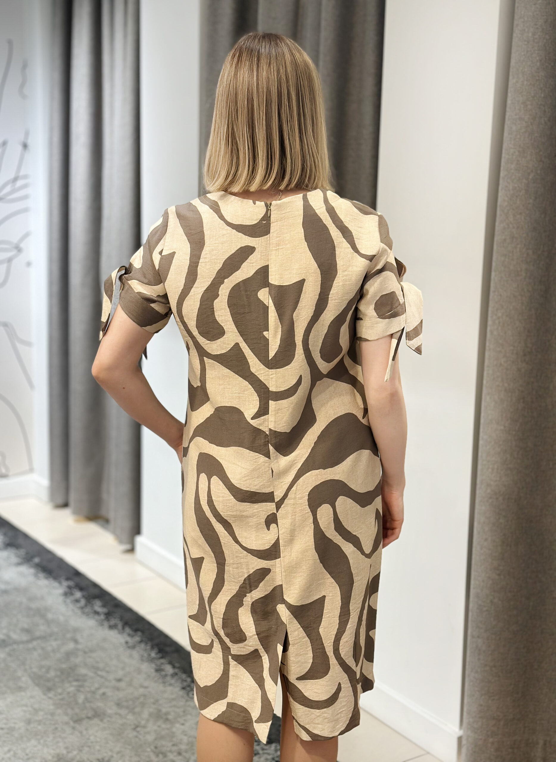 Lina kleita ar kabatām, bēša - Image 3