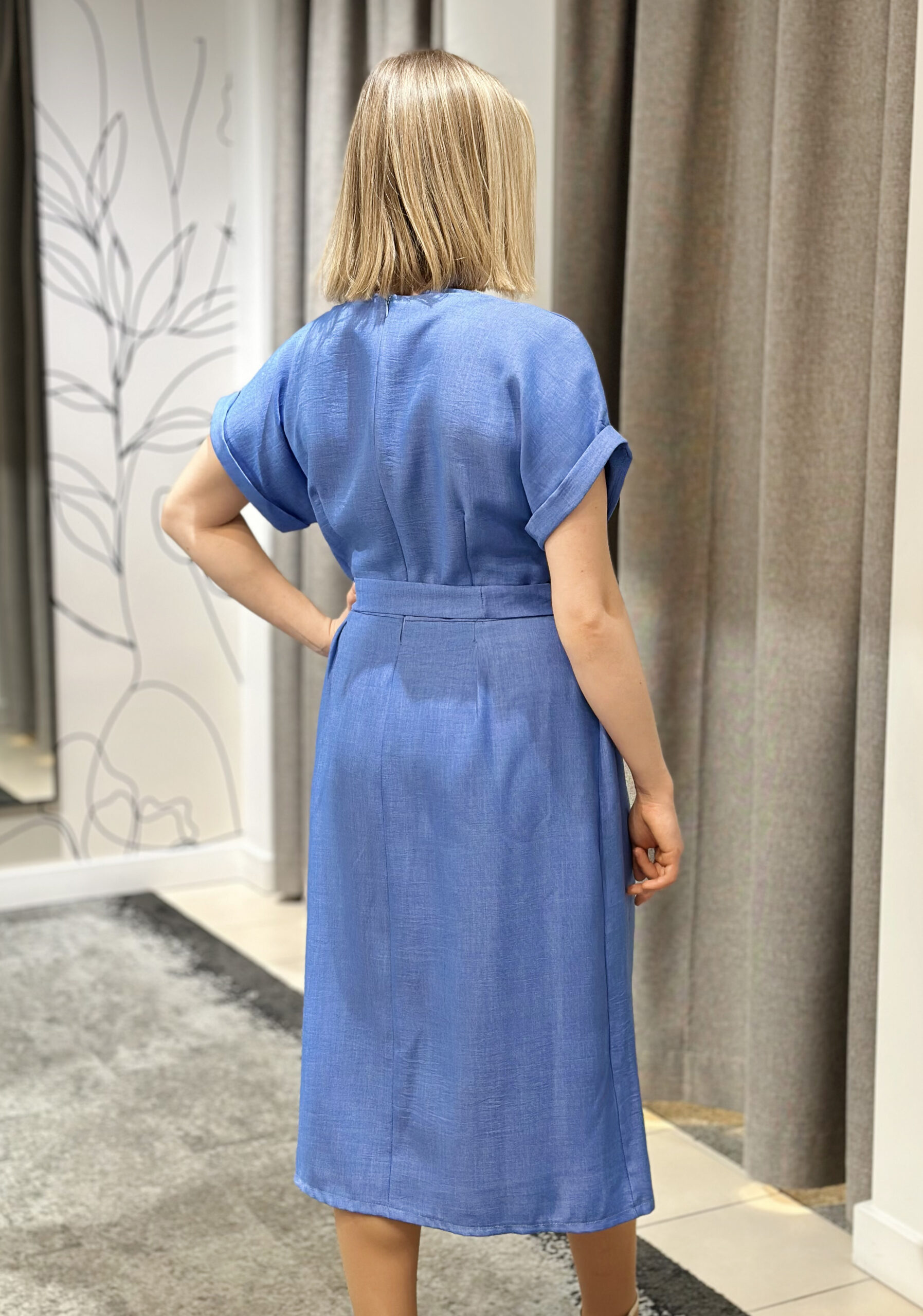 Midi lina kleita, zila - Image 3